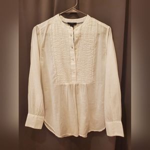 J. Crew White Tuxedo Blouse